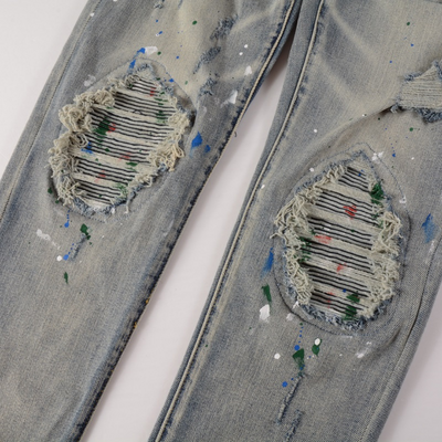 Amr Blue Distressed Jeans