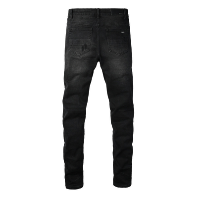 Amr Blue Ripped Patch Jeans