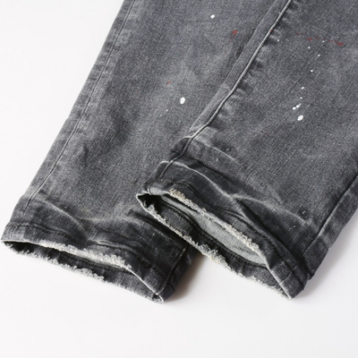 Purple Paint Grey Jeans