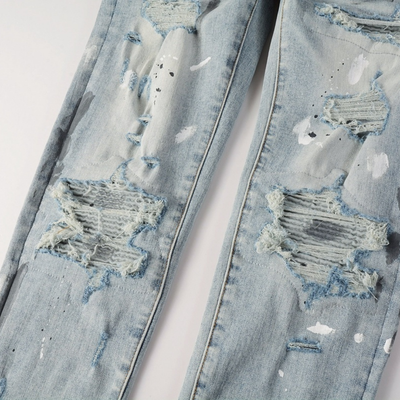 Amr Paint Ripped Jeans