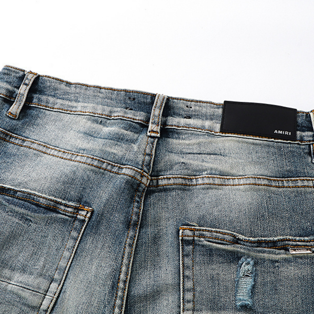 Amr Black Staggered Jeans