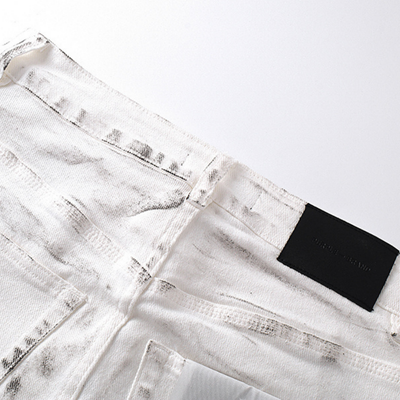 Purple White Distressed Jeans