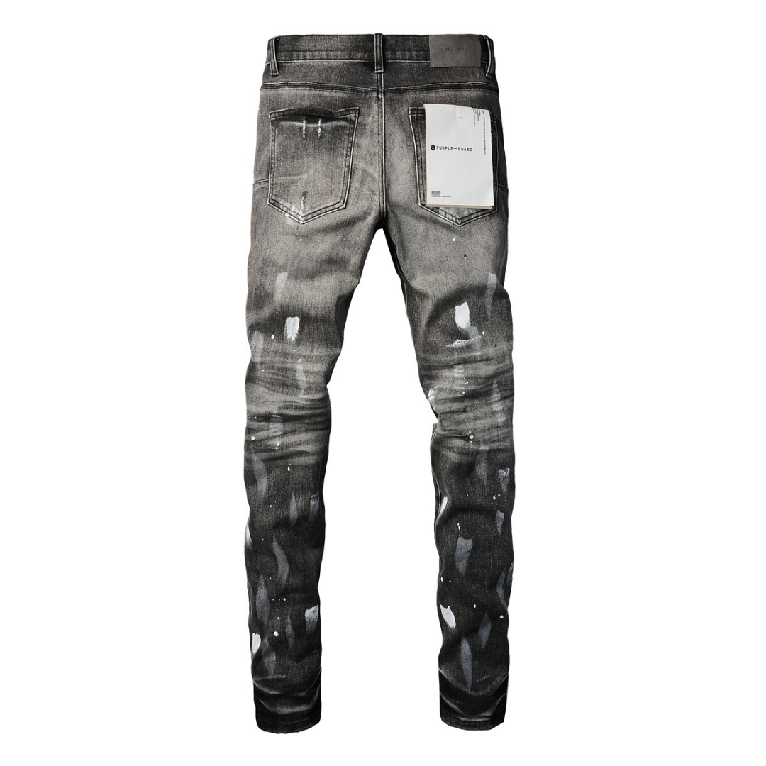 Purple Paint Ripped Jeans