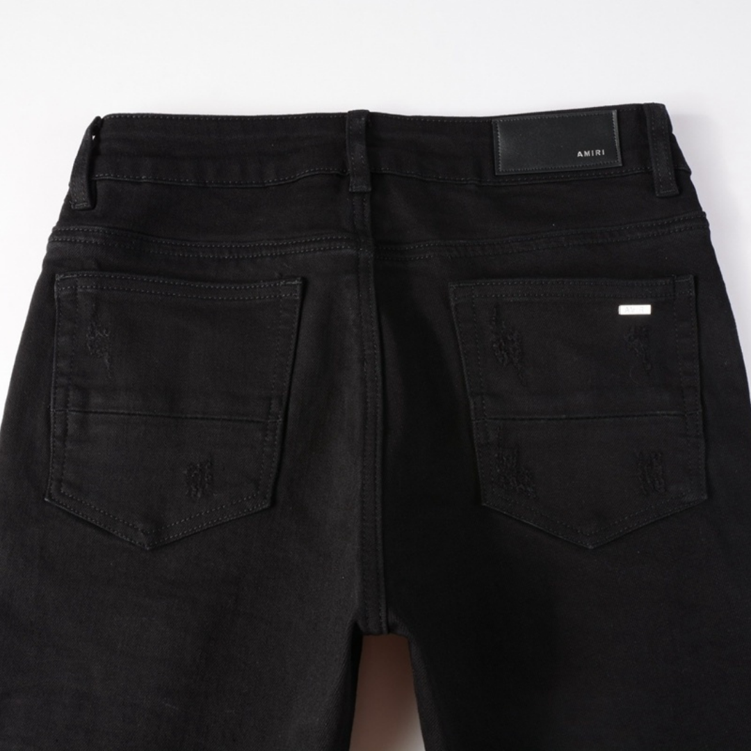 Amr Bandana Black Ripped Jeans
