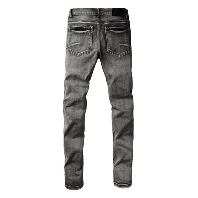 Purple Grey Ripped Jeans